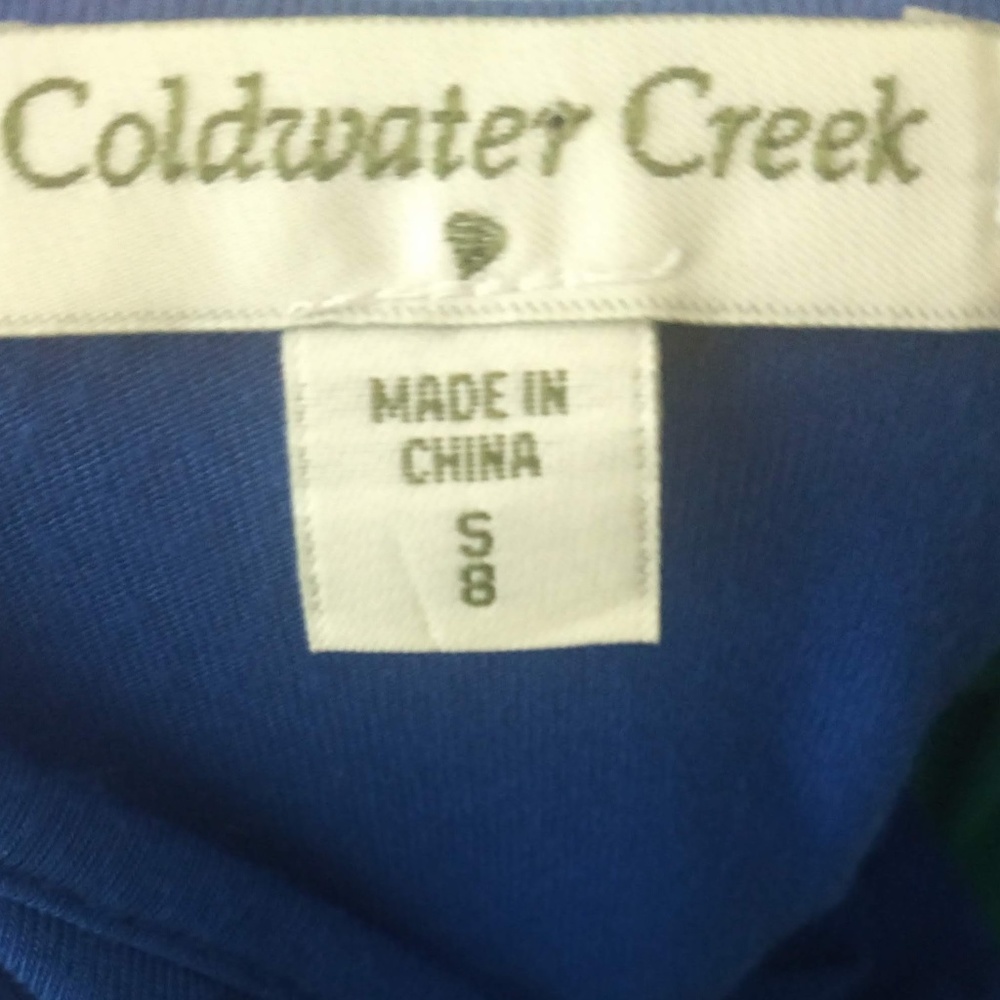 Coldwater Creek Size Small Blue/Green blouse Shirt - Picture 2 of 7